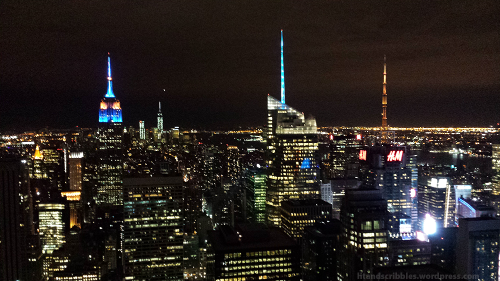 View from the Top of the Rock. The bright area is Times Square.